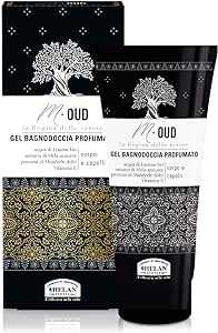 Helan, M Oud, Shampoo e Bagnoschiuma Uomo, Docciaschiuma Uomo Gel Profumato con Mandorle Dolci e Vitamina E - Bagno Schiuma Delicato e Naturale Corpo e Capelli - Doccia Shampoo Sostantivante, 200 ml