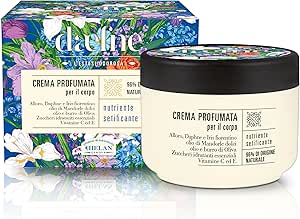Helan Daefne - Crema Corpo Idratante Profumata Antiossidante con Vitamina C e E, Crema Idratante Corpo Pelle Secca Nutriente con Olio di Mandorle Dolci e Oliva, 96%Origine Naturale 200ml Made in Italy