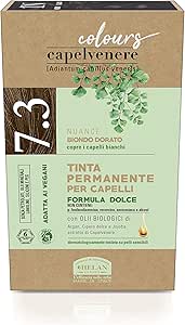 Helan, Capelvenere Colours, Tinta per Capelli Naturale Permanente Formula Dolce 7.3N Biondo Dorato, Colore Capelli in Kit Facile e Inodore con Ottima Copertura, Tinta Capelli senza Ammoniaca e Alcool