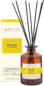 Helan Spicchi di Agrumi - Profumatore per Ambienti, Profumo Ambiente con Bastoncini per Diffusori dalle Note di Arancia Dolce - Idee Regalo Deodorante e Profumatori Ambiente, 200 ml - Made in Italy - Naturopatica shop & therapy