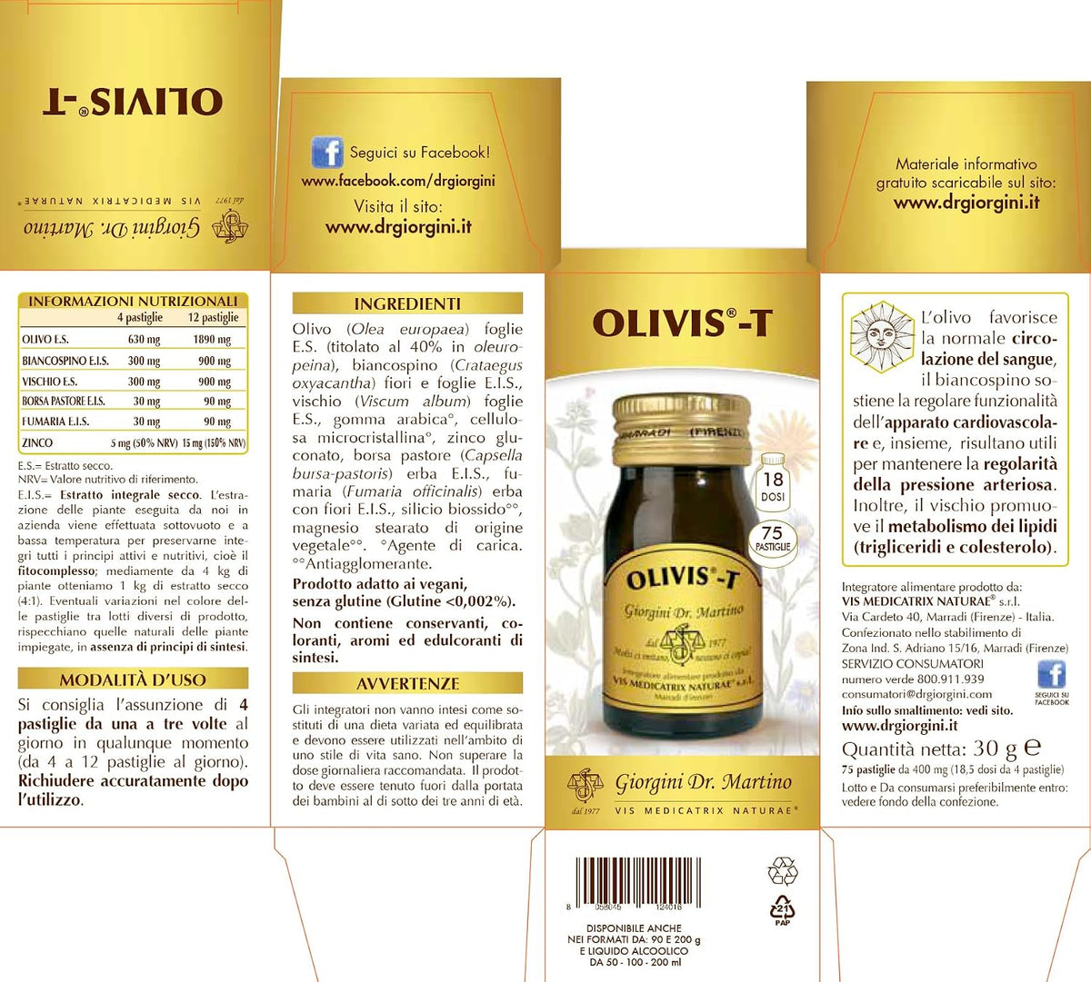 Dr Giorgini OLIVIS-T pastiglie - 30 g