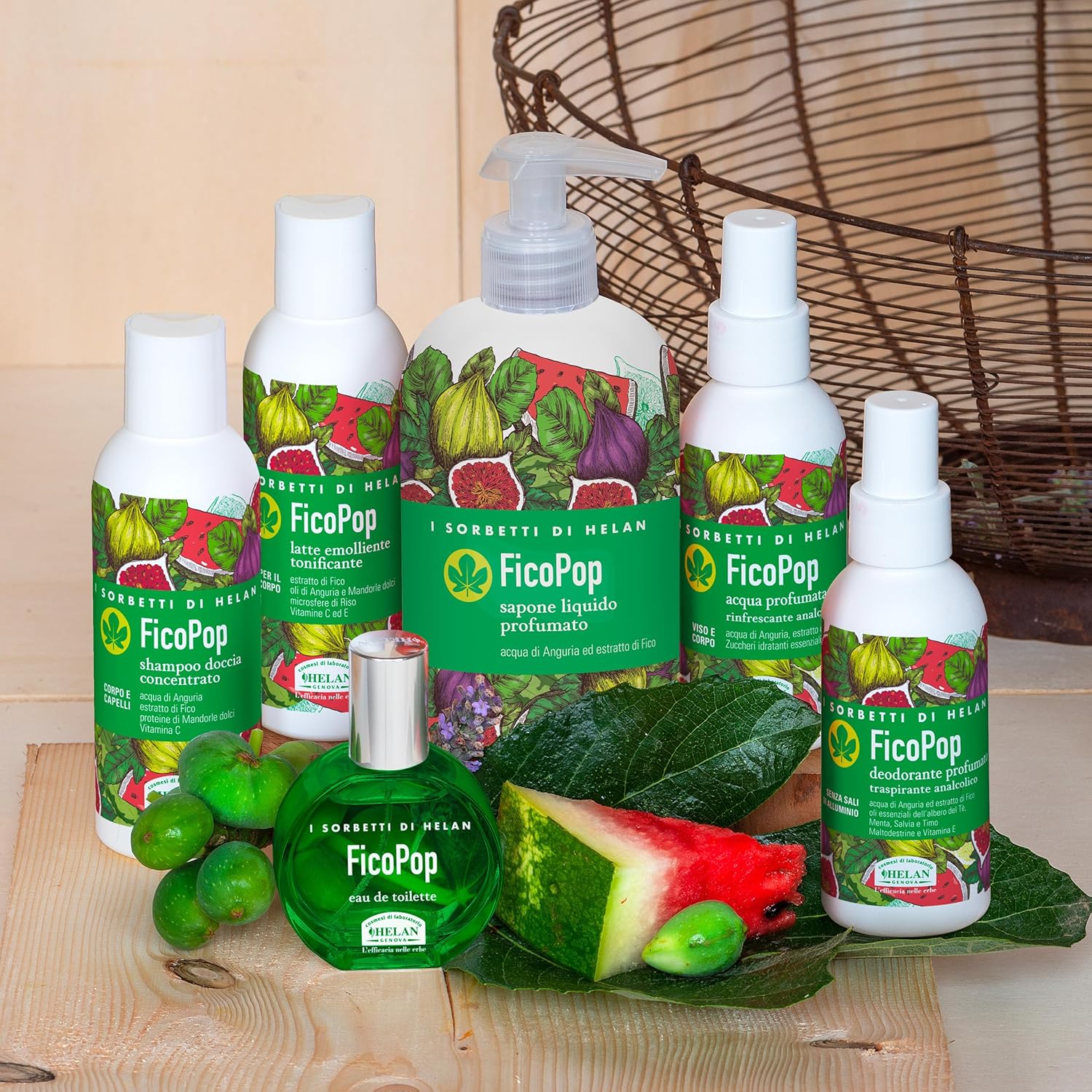 Helan I Sorbetti FicoPop - Acqua Profumata Spray Corpo e Viso Rinfrescante Tonificante con Vitamina C, Anguria e Fico - Profumo Leggero, Naturale, Analcolico e Idratante con Zuccheri Essenziali, 100ml