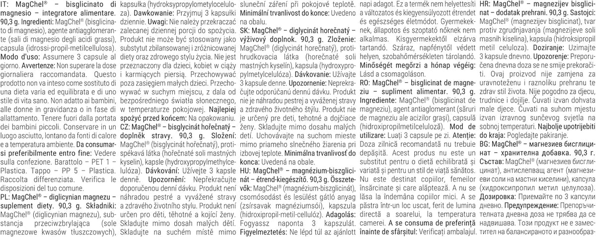 GymBeam MagChel® - Magnesio Bisglicinato - Magnesio Organico Puro per Sistema Nervoso, Ossa, Riduzione Stanchezza, Recupero Muscolare, Vegano, 120 cps