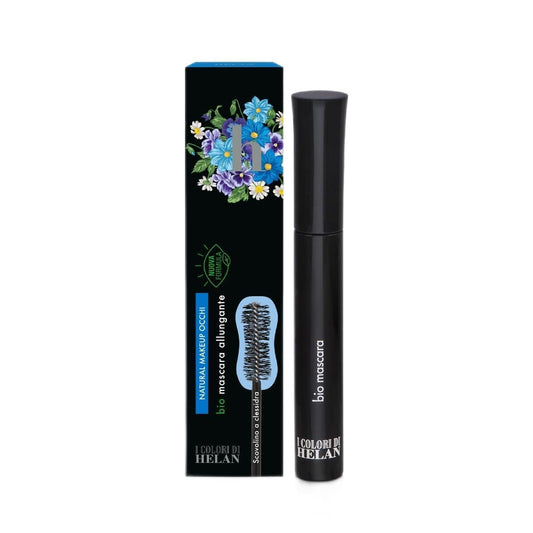 Helan, I Colori di Helan, Mascara Allungante, Mascara Bio con Scovolino a Clessidra per Ciglia Lunghe, Piene e Definite - Make Up Allungante Occhi con Cere Naturali Nutrienti, Nero 8 ml, Made in Italy - Naturopatica shop & therapy