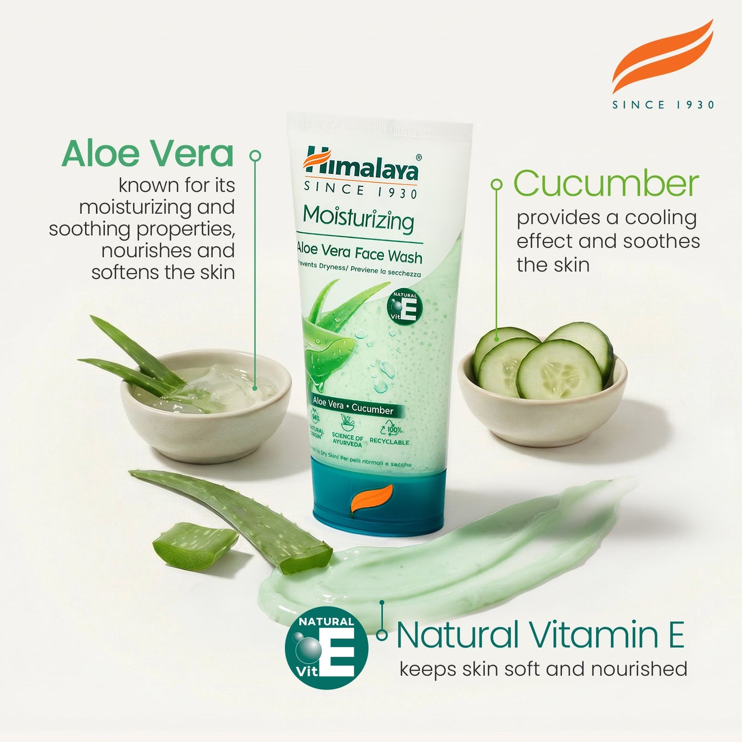 Himalaya Detergente Viso Idratante all’Aloe Vera e Cetriolo – 150ml
