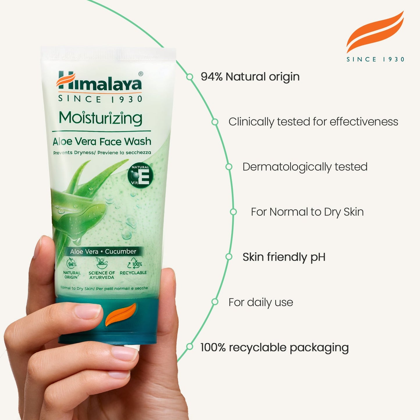Himalaya Detergente Viso Idratante all’Aloe Vera e Cetriolo – 150ml