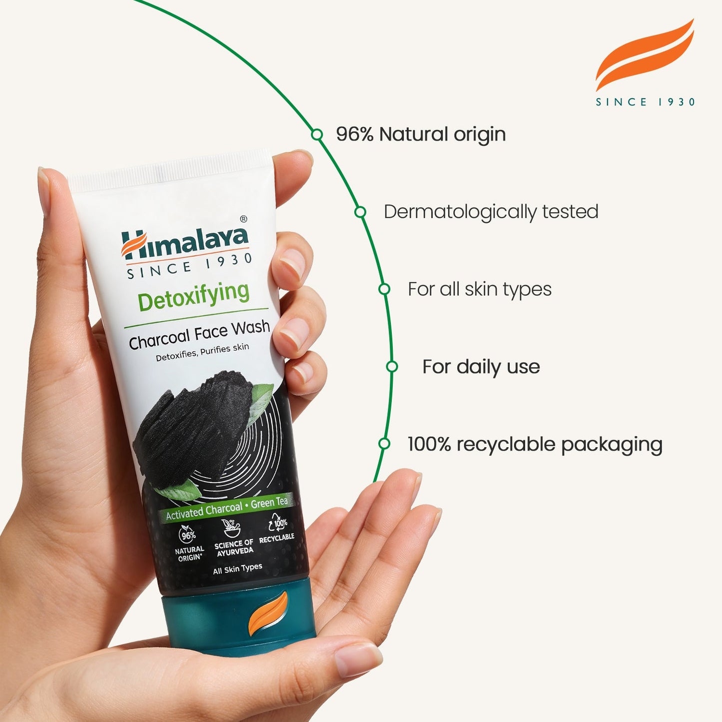 Himalaya Detergente Viso Detox al Carbone Attivo e Tè Verde – 150ml