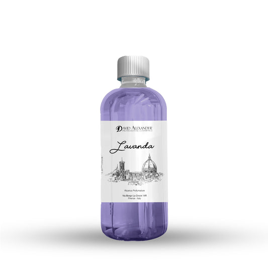 David Alexander Professional Cosmetics  Ricarica Profumatore Lavanda 500 ml – Floreale, Rilassante, Artigianale