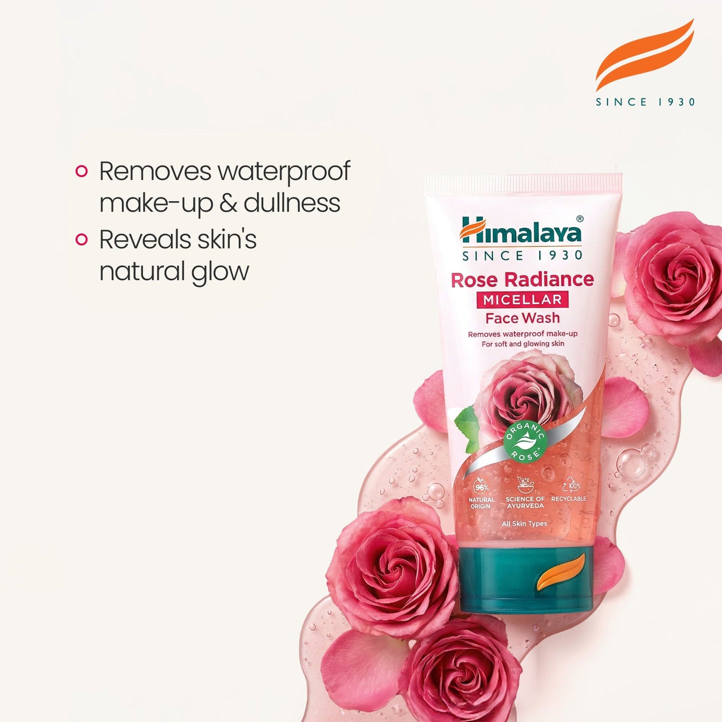 Himalaya Detergente Viso Micellare alla Rosa Biologica – Radiosità e Morbidezza 150ml