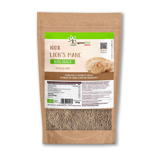 100% Fungo Lion's Mane in polvere BIO - 100g
