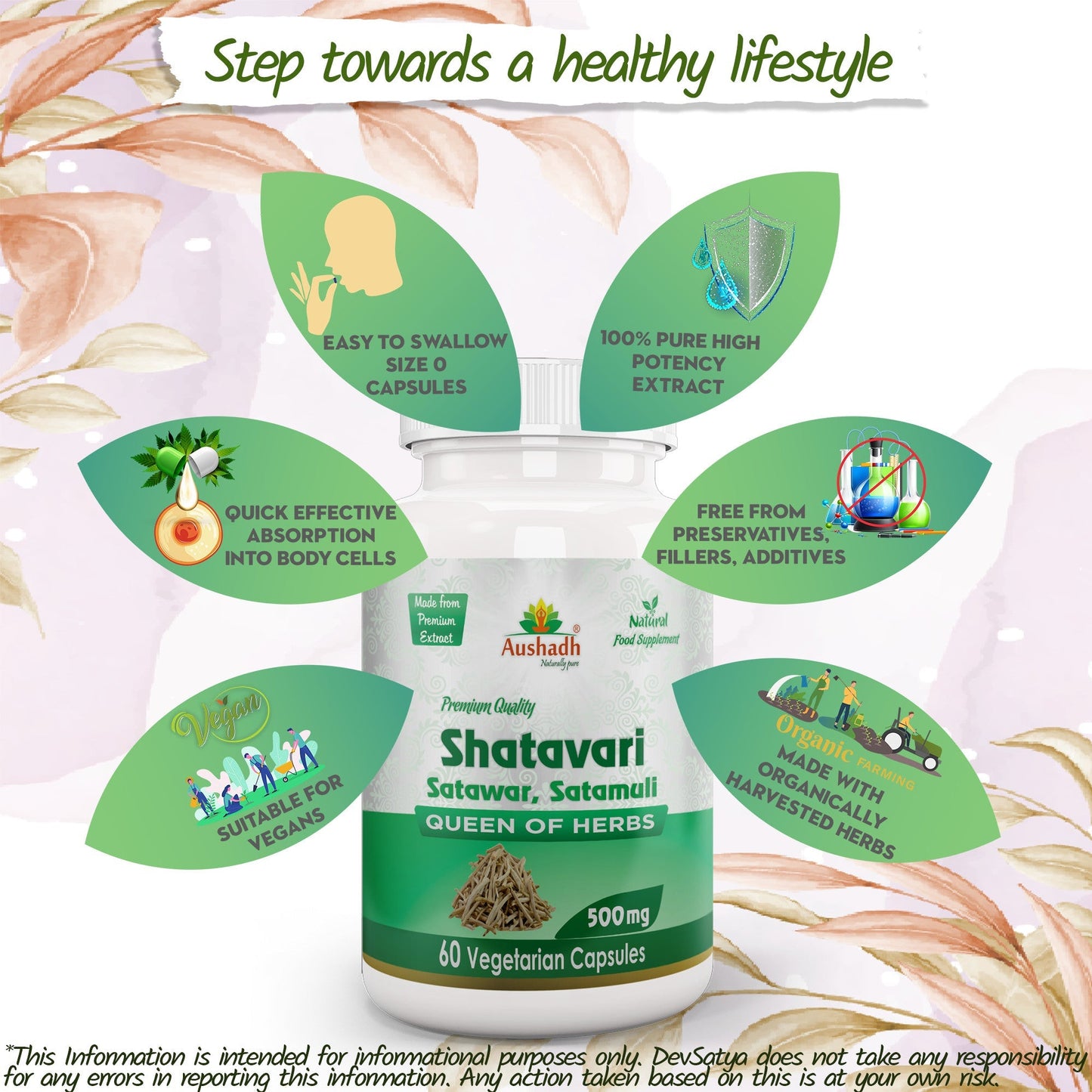 Capsule di Shatavari (Asparago Selvatico) – Benessere Femminile | Vegan, Senza Glutine, Non-OGM, 60 Capsule