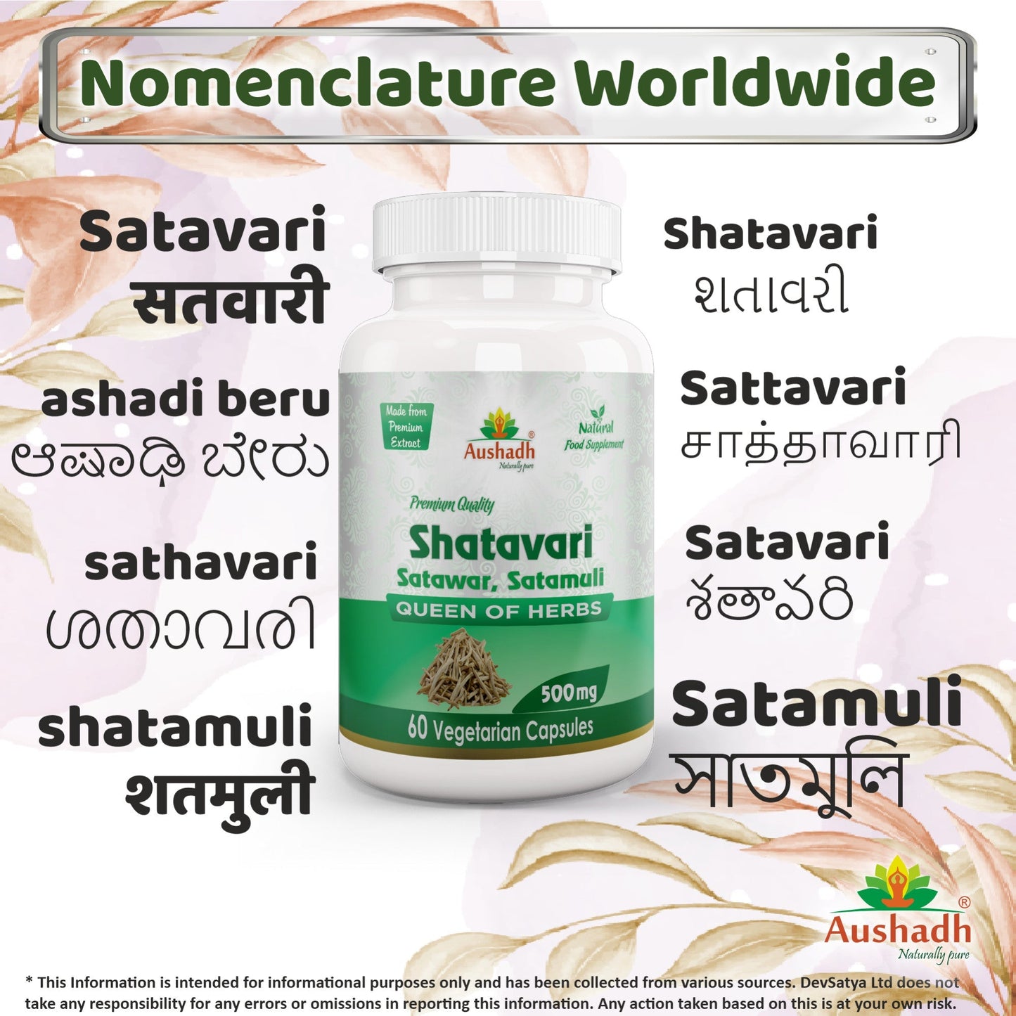 Capsule di Shatavari (Asparago Selvatico) – Benessere Femminile | Vegan, Senza Glutine, Non-OGM, 60 Capsule