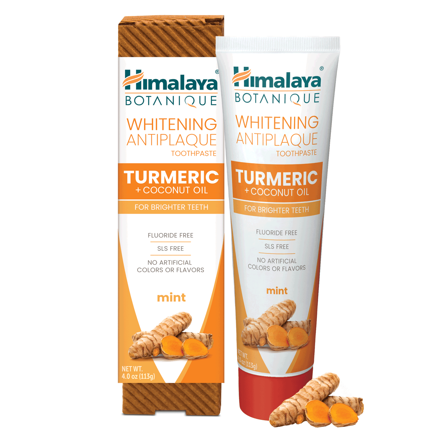 Himalaya Botanique Dentifricio Sbiancante Anti-Placca Curcuma e Olio di Cocco – 113g
