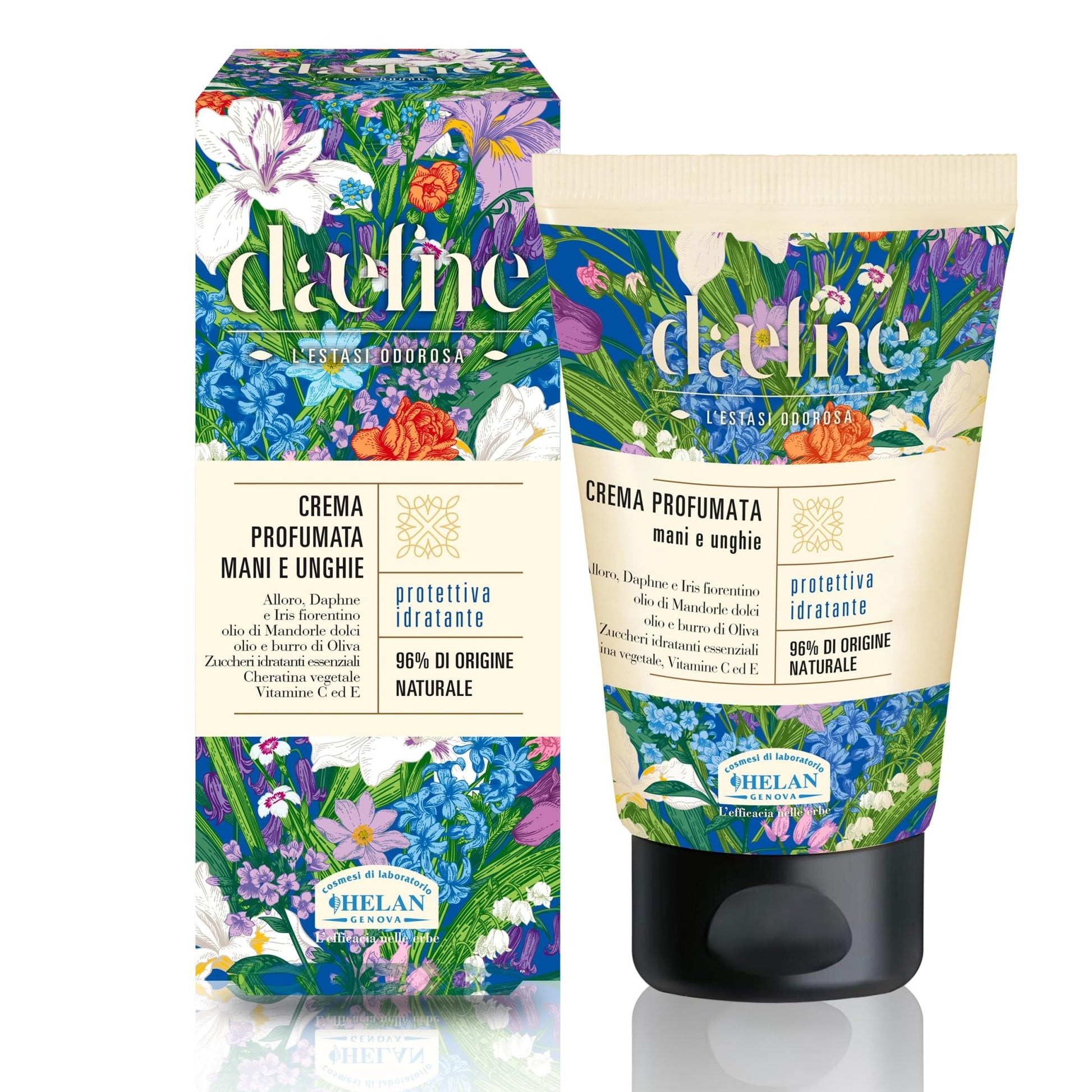 Helan Daefne - Crema Mani Secche e Screpolate con Vitamina C e E Rivitalizzante per Unghie con Cheratina Vegetale, Crema Idratante con Olio di Mandorle Dolci, 96% Origine Naturale, 50 ml Made in Italy - Naturopatica shop & therapy