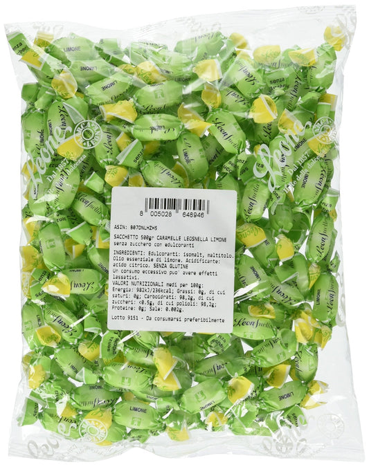 Leonsnella Caramelle senza Zuccheri al Gusto di Limone - 500 g - Naturopatica shop & therapy