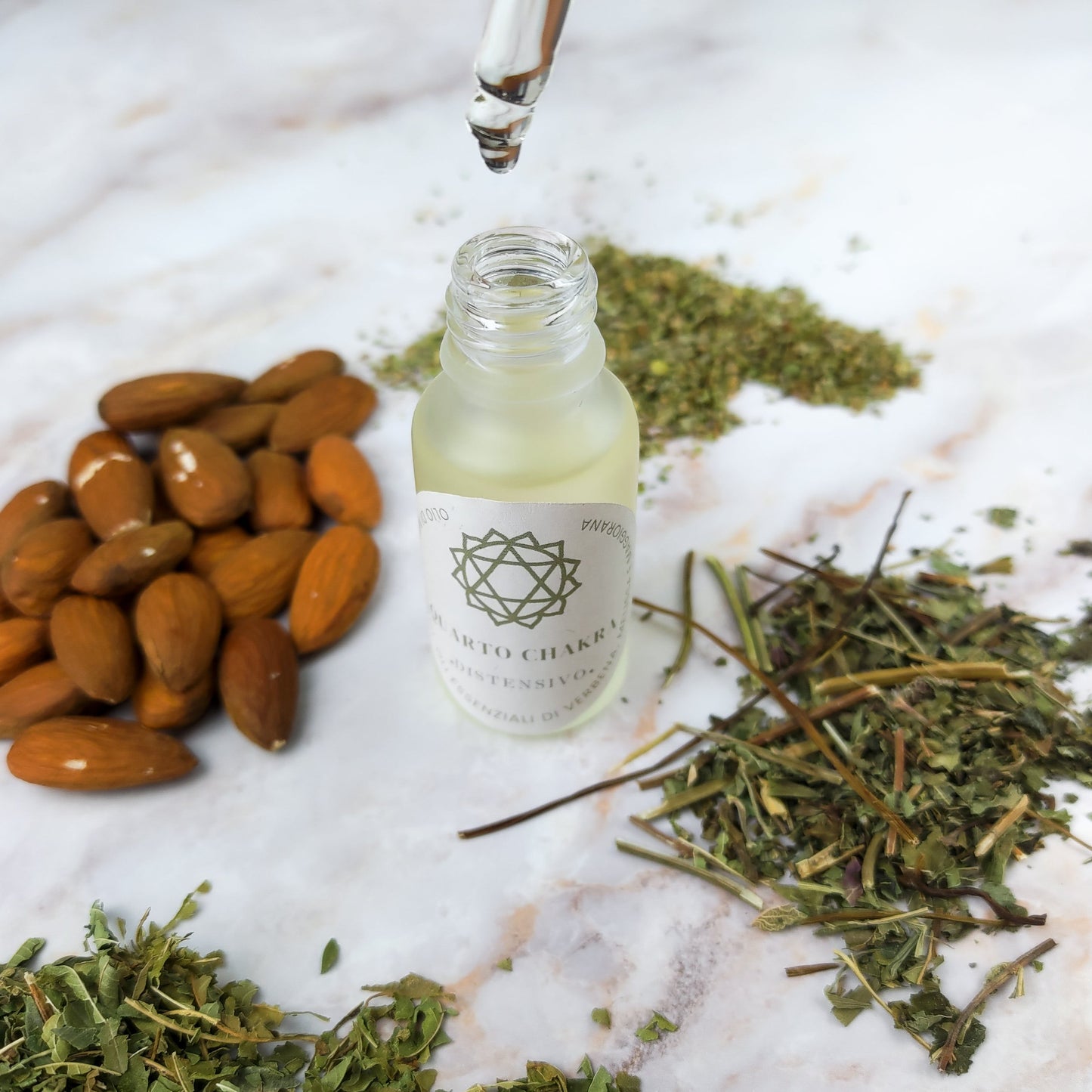 Olio per Massaggi Quarto Chakra - Verbena, Melissa, Maggiorana