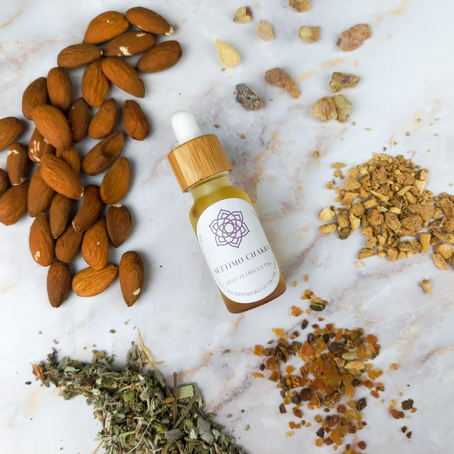 Olio per Massaggi Settimo Chakra - Zenzero e Salvia