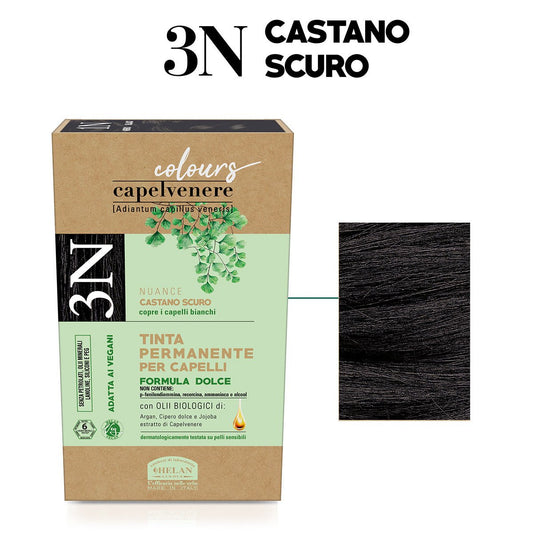 Helan, Capelvenere Colours, 3N, Castano scuro, Tinta permanente capelli, senza ammoniaca - Naturopatica shop & therapy