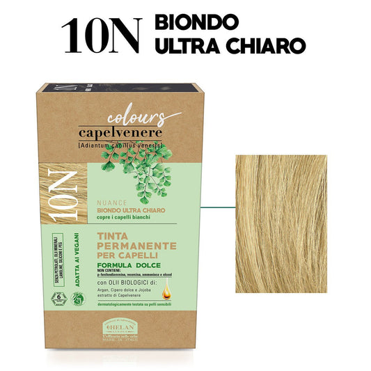 Helan, Capelvenere Colours, 10N, Biondo ultrachiaro, Tinta permanente capelli, senza ammoniaca - Naturopatica shop & therapy